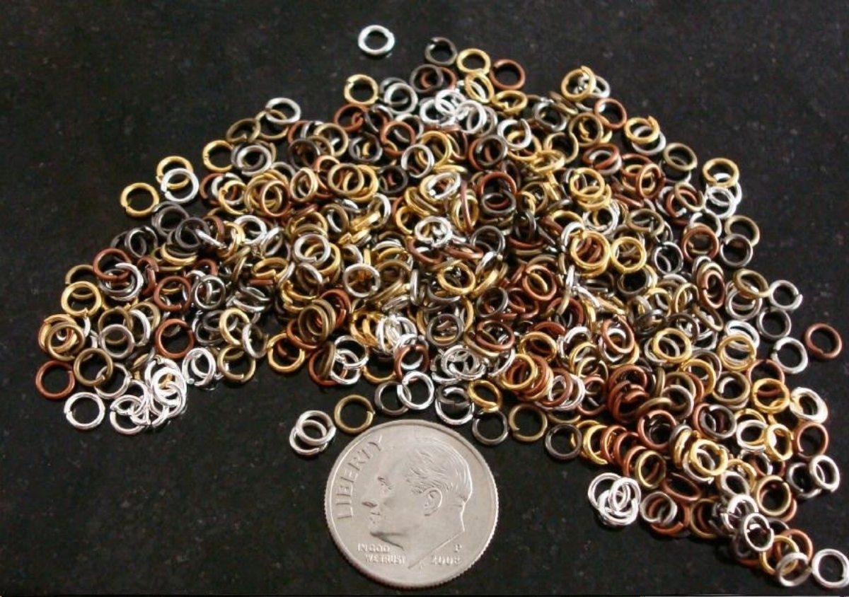 4mm Jump rings 500pcs 6 mixed plated finishes open 20 gauge attach charms FPJ068