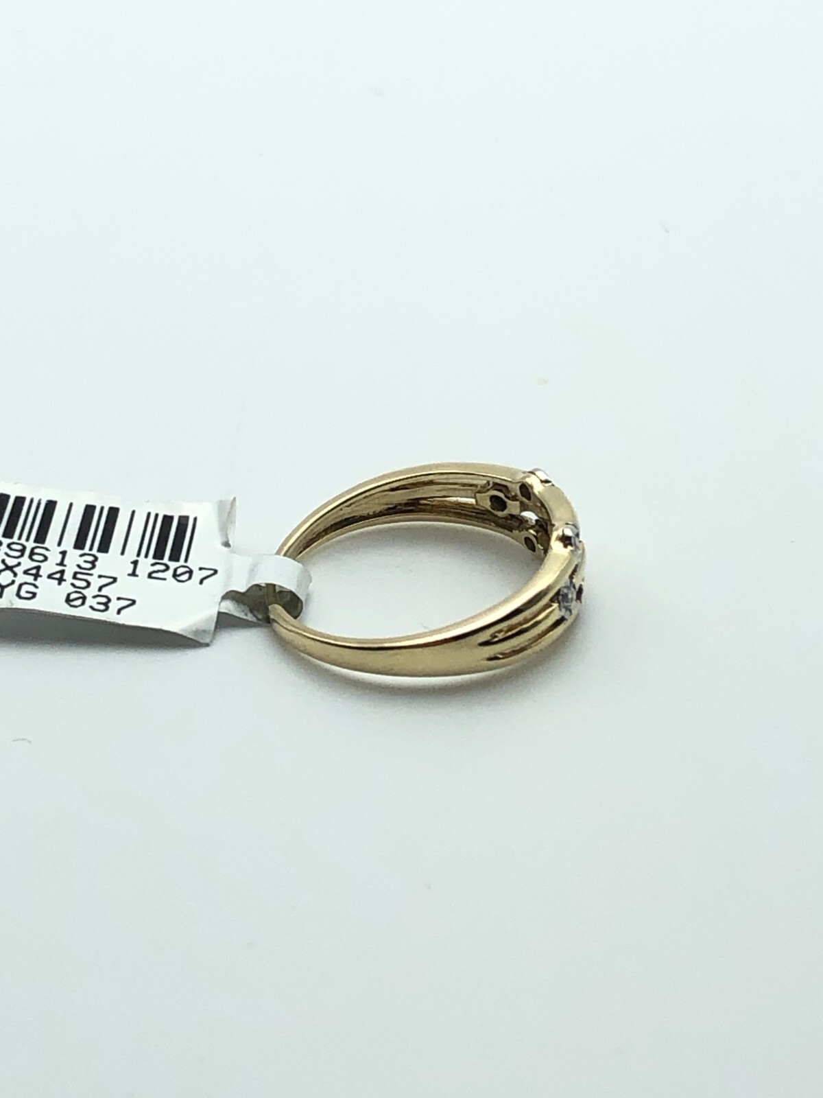 10k Gold Stacked Three Layer Ring with Diamonds (Size: 6.75)