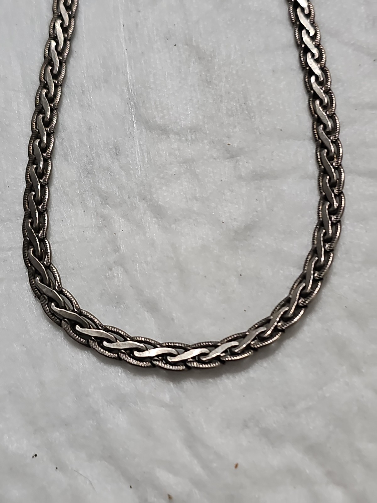 Vintage Italy 925 Sterling Silver Braided Wheat Chain Necklace Heavy 33.9g 20″