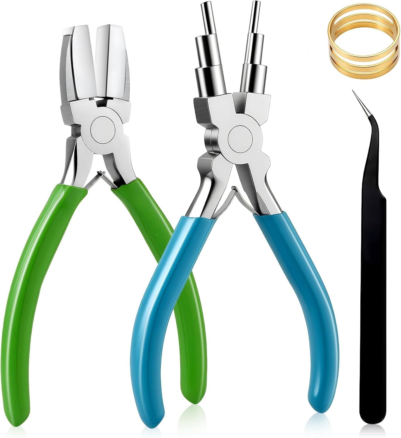 2-Piece Jewelry Pliers Set for Beading, Looping, and Shaping Wire Crafts