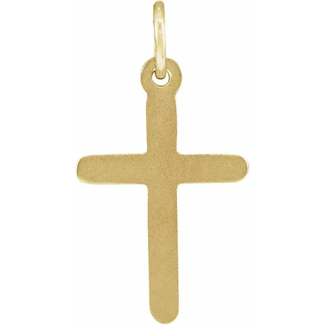 14K Gold Die-Struck Cross Pendant 16.8×9 mm w/ Gold-Filled Chain – Bestseller