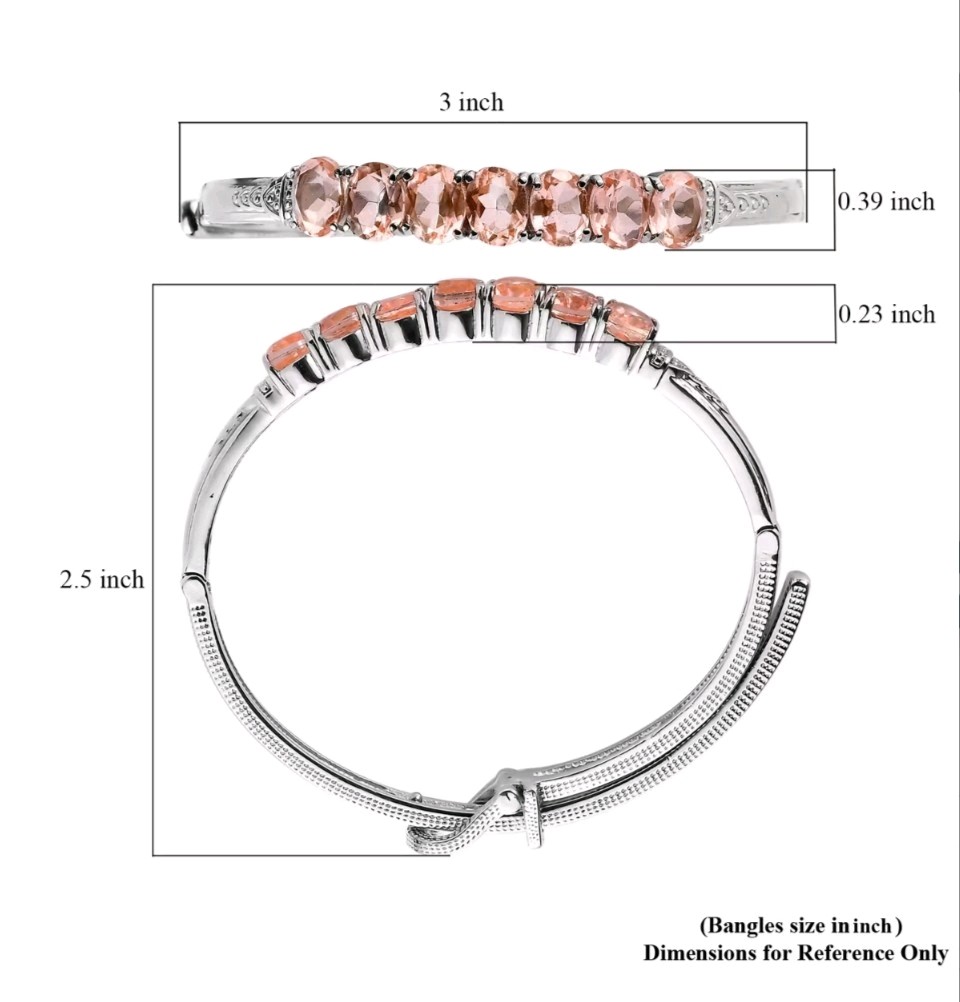 Morganique Quartz Adjustable Bangle Bracelet In 316L Stainless Steel 6.50-7.87in