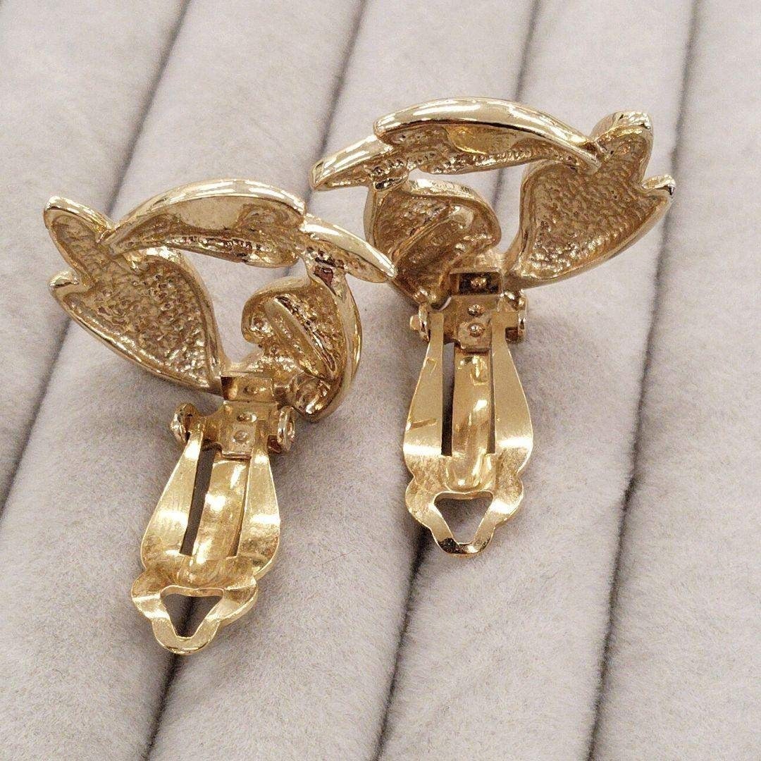 Near mint Pierre Cardin Leaf Design Earrings with Crystals