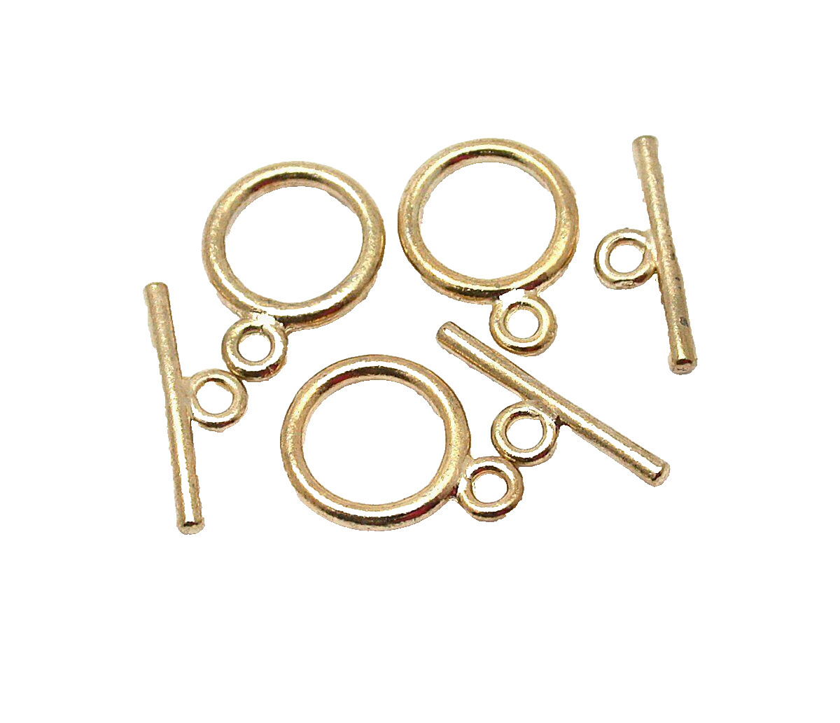 THREE 20mm GOLD PLATED ROUND TOGGLE CLASPS AF33/81324