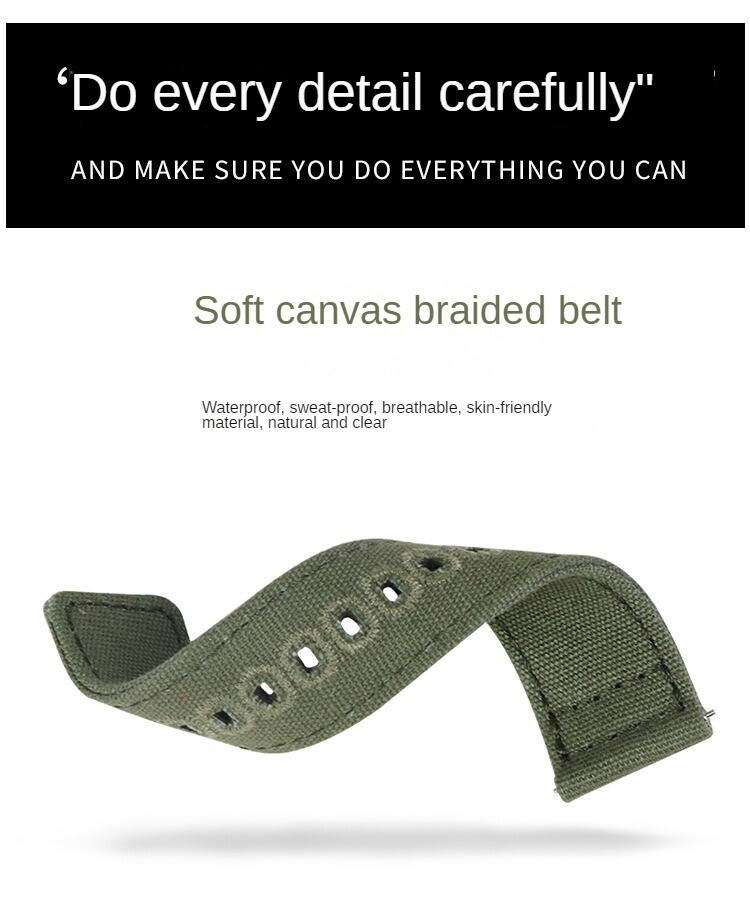 High quality cotton canvas sports watch strap for apple iwatch1234567 38 40 42mm