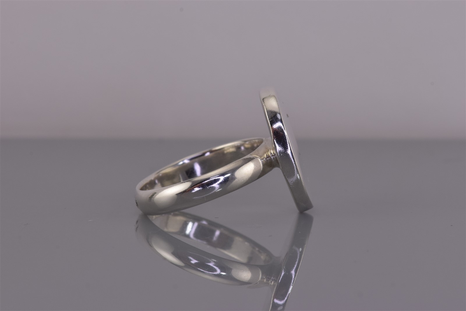 Sterling Silver 20mm Oval Polished Engravable Solid Band Ring 9g 925 Sz: 10