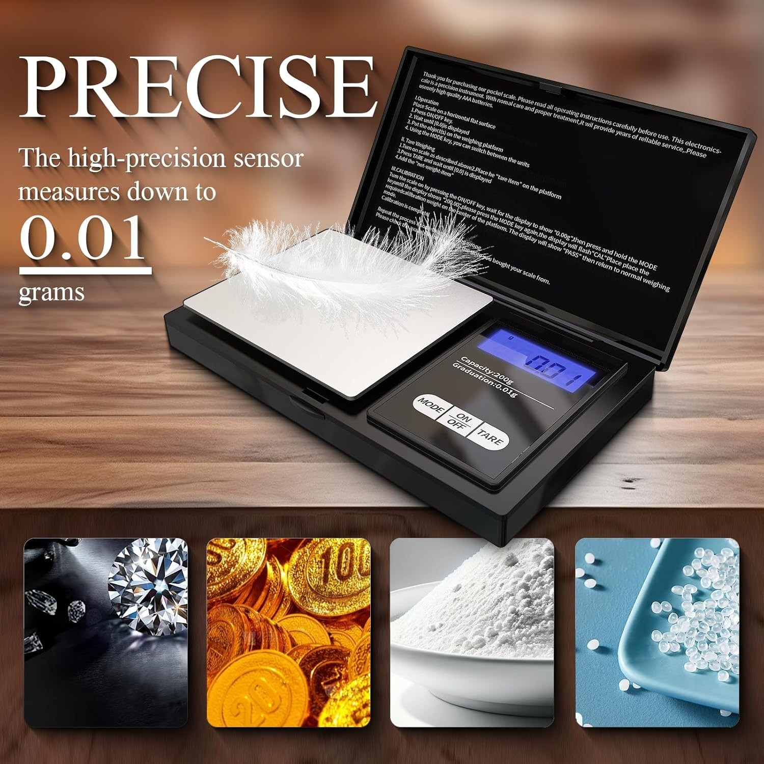 Milligram Scale 50G/0.001G, Portable Jewelry Scale .001 Gram Accuracy, Mg Scale,