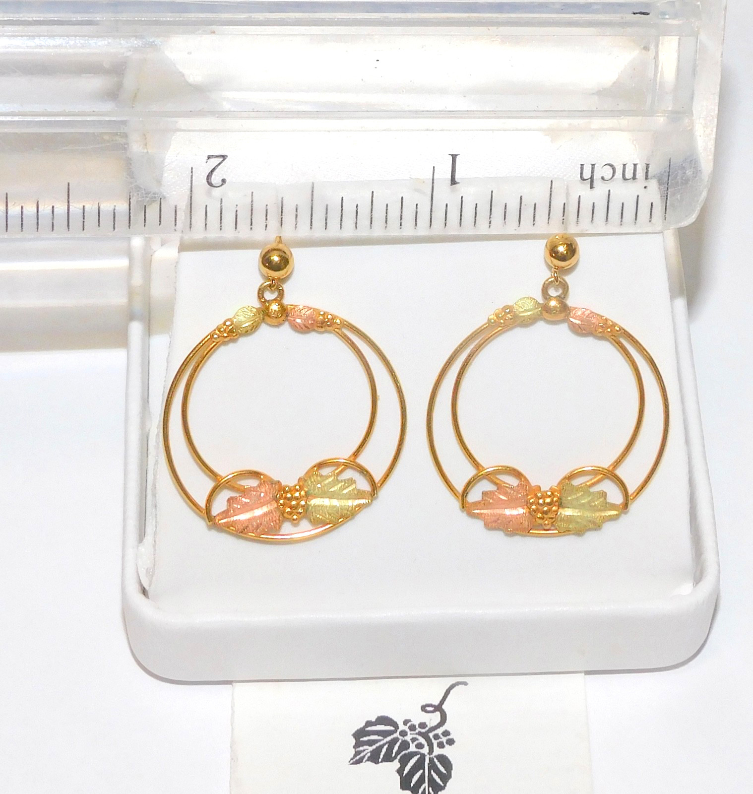 Black Hills Gold 10k Landstrom’s Large Circular Drop Earrings