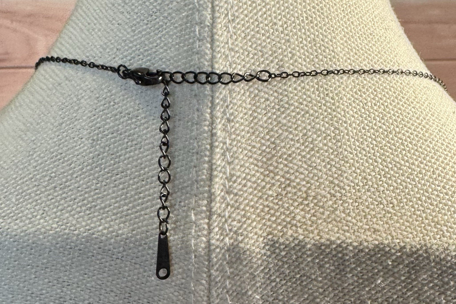 Adorable Black Rhinestone Kitty Cat Pendant On Black Chain Necklace
