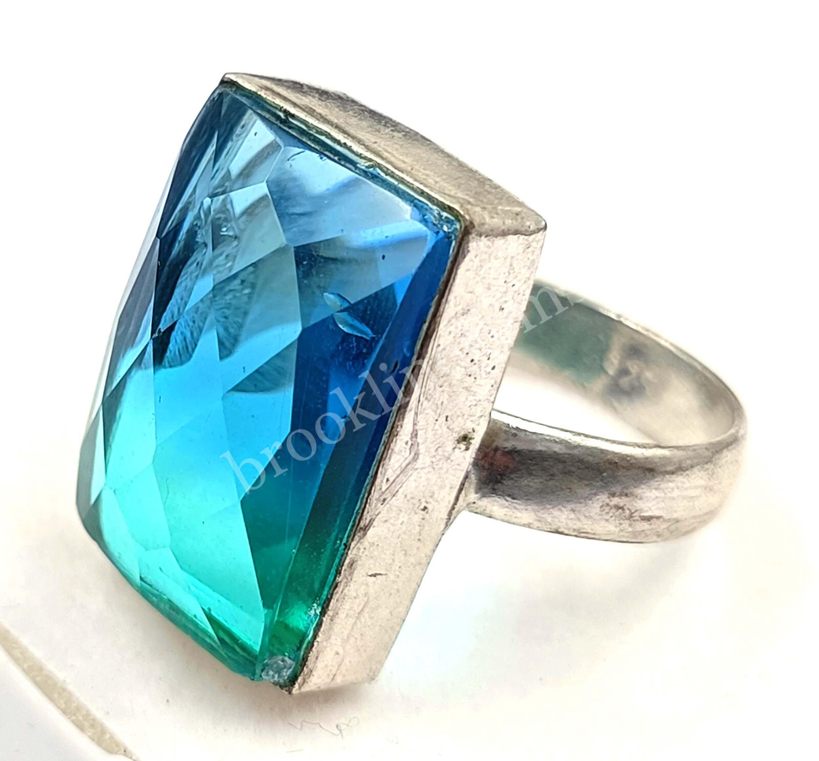 31.45 Ct 8 Size Emerald Cut Ametrine Ring 925 Sterling Silver EGL Gems 5FRU