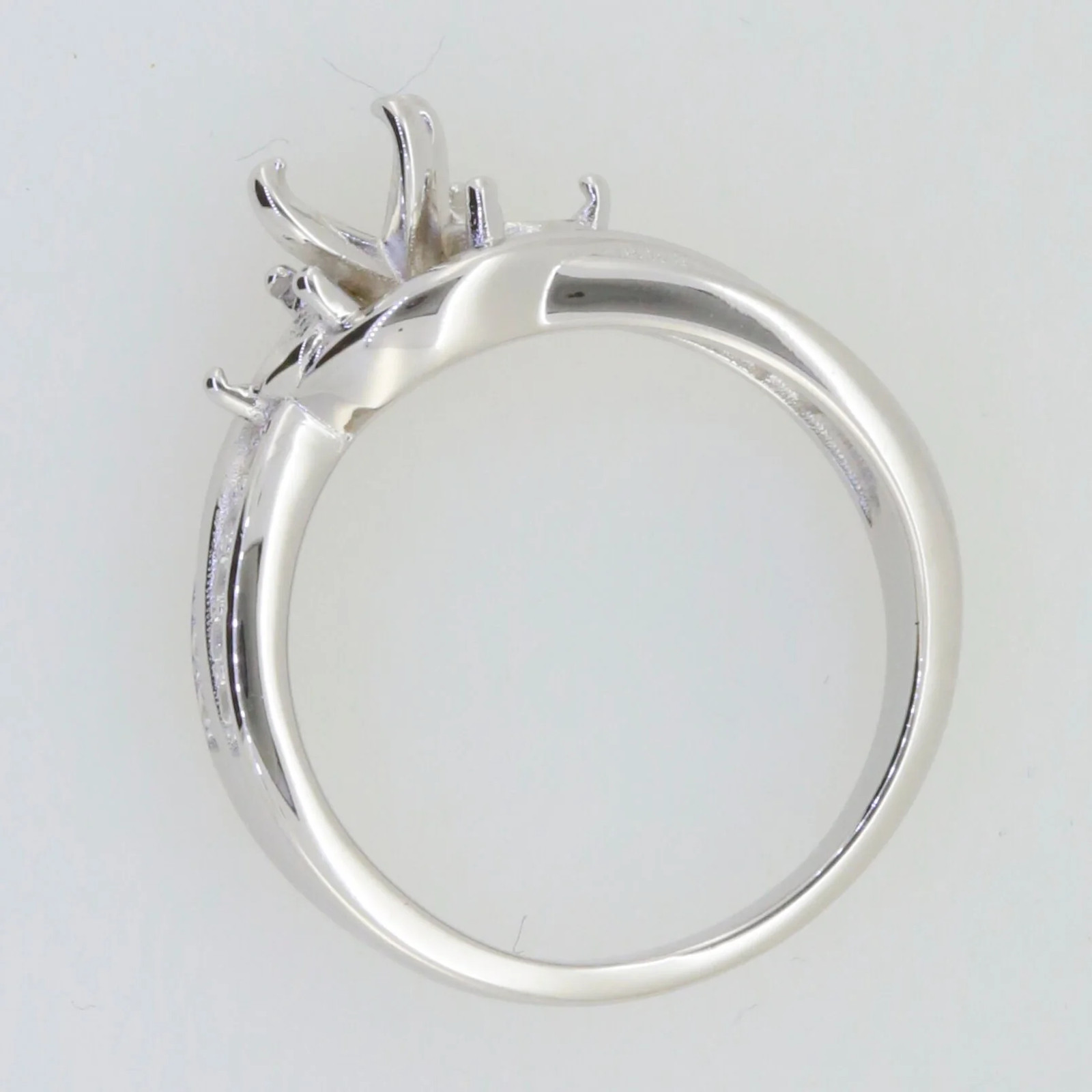 Sterling Silver Semi Mount Setting Round 5x5mm 4x4mm 3 Stones Ring Accent Ring