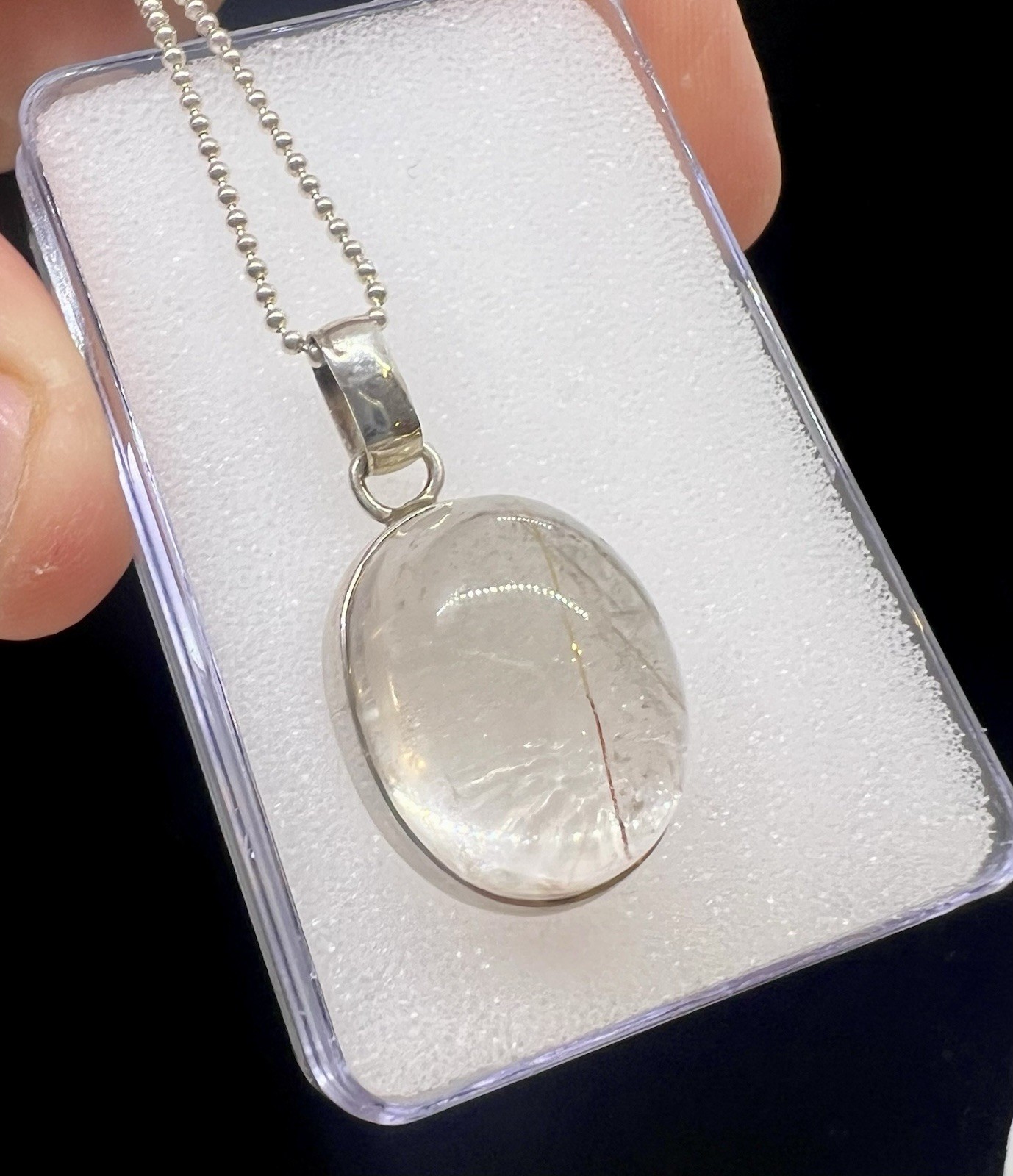 Pendant rutile quartz in silver 925 approx. 5.19g 18/13/9 mm