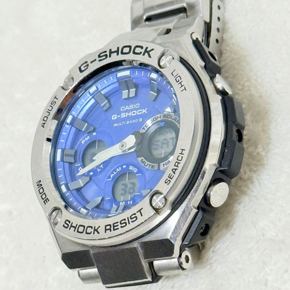 CASIO G SHOCK GST W110D Blue G STEEL Radio Solar Tough Solar