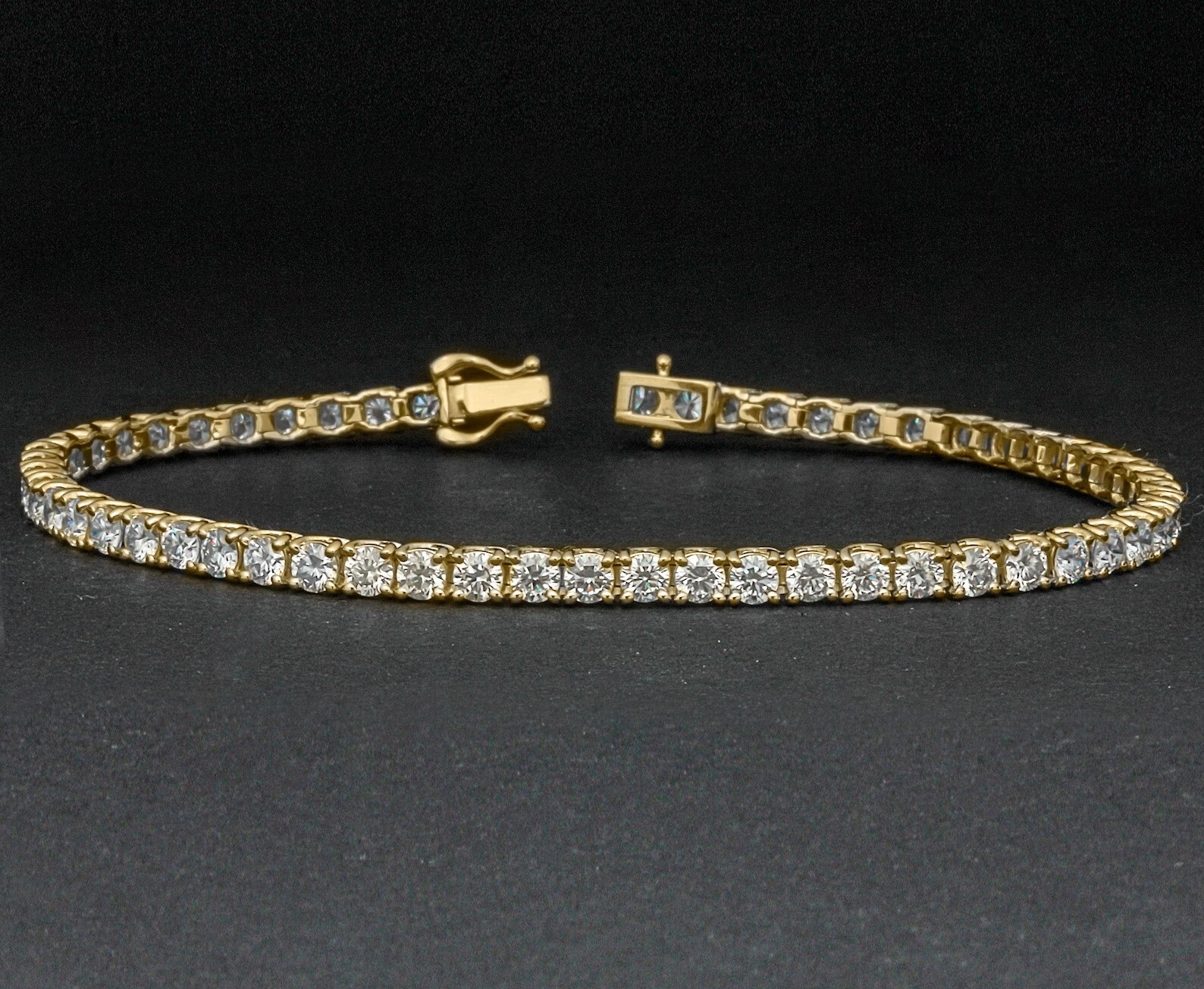 5Ct Round Cut Lab-Created Diamond Women’s Tennis Bracelet 14K Yellow Gold Plated