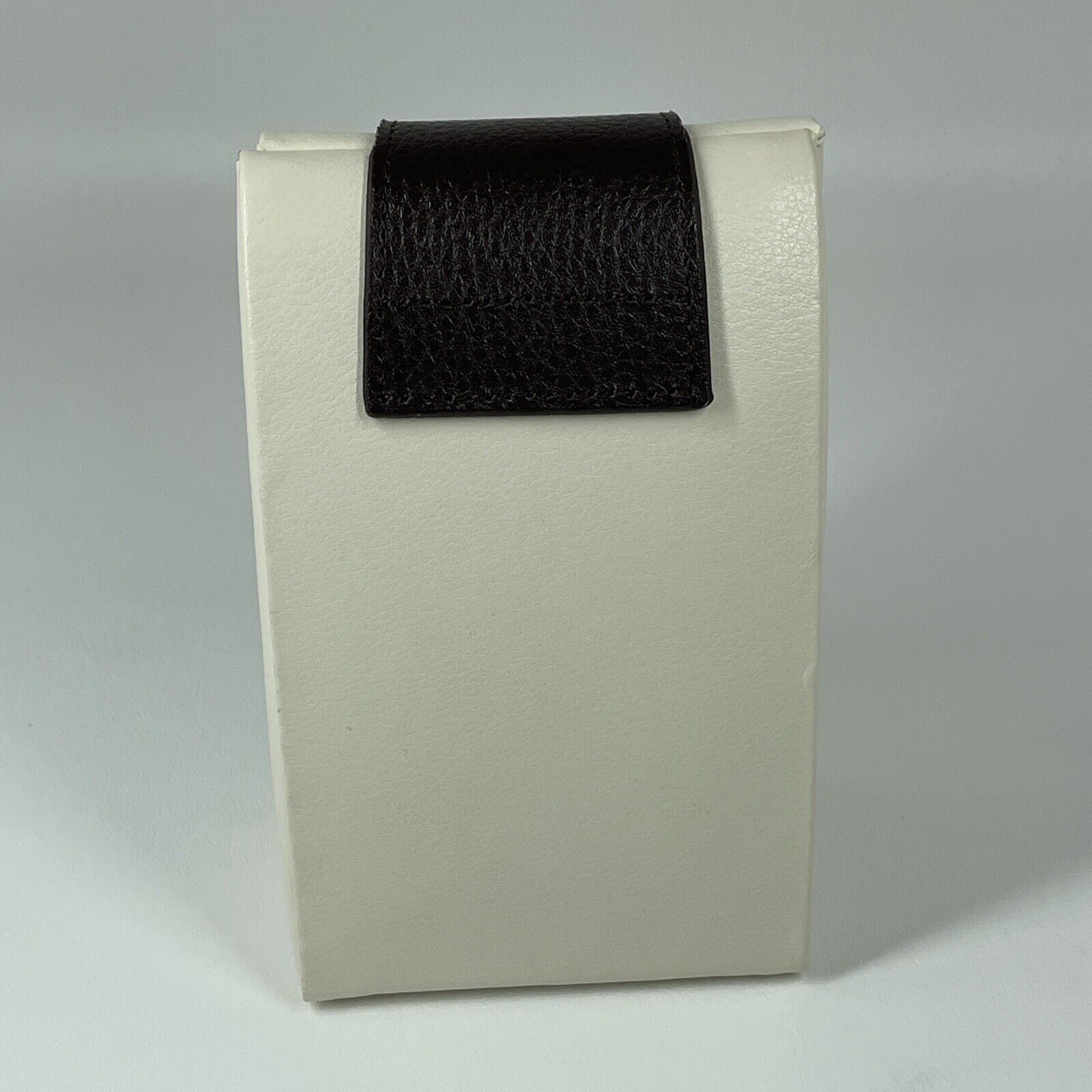 EUC BEY-BERK “Madeline” Ivory & Brown Leather Suede Folding Travel Jewelry Case