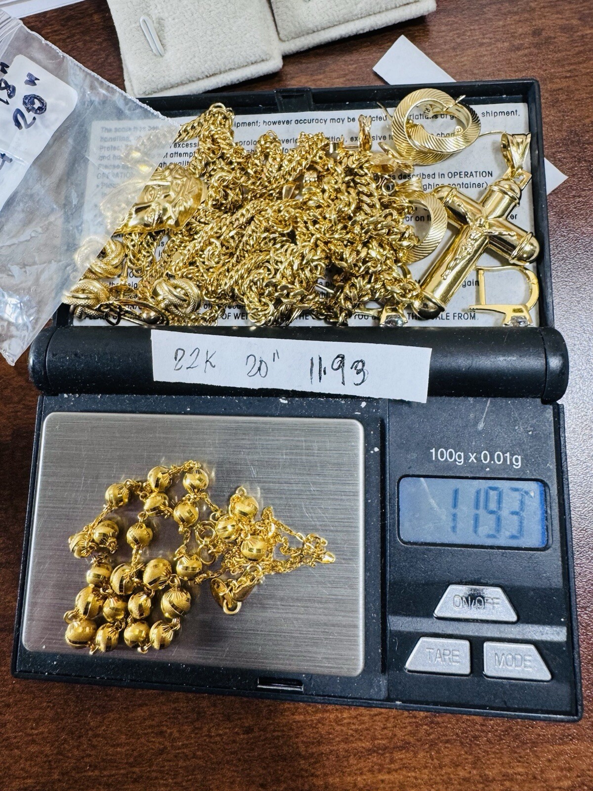 Women’s 22K 916 Yellow Real Gold Balls Beads Chain Necklace 20 Inch 11.93g