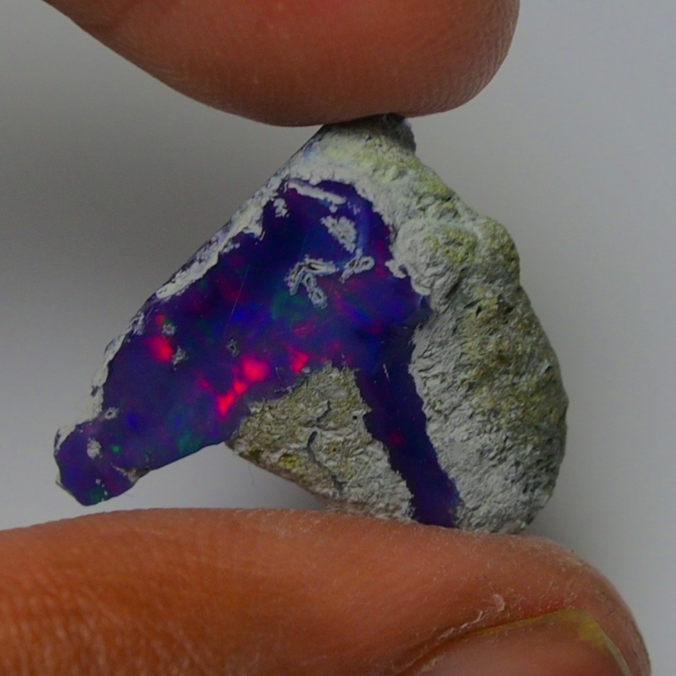 Blue Ethiopian Opal Rough 6.45 cts Smoked Black Opal Raw, Fire Opal