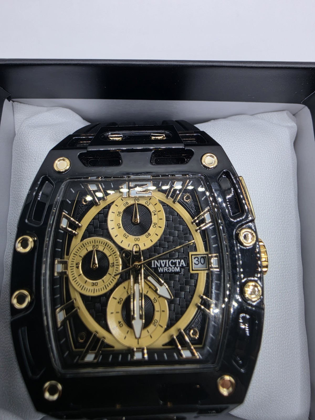 Invicta S1 Rally Allogrip 70148 Black Gold Chronograph Watch 42mm New