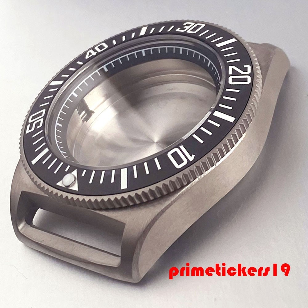 Titanium 42mm Dive Watch Case Black Bezel Sapphire Fit NH35 NH36 NH38 Movt 20BAR