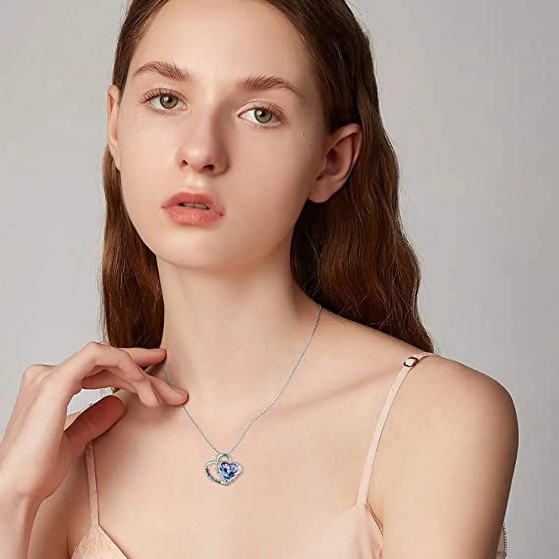 925 Sterling Silver I Love You Mom Heart Necklace with Austrian Crystals Gifts f