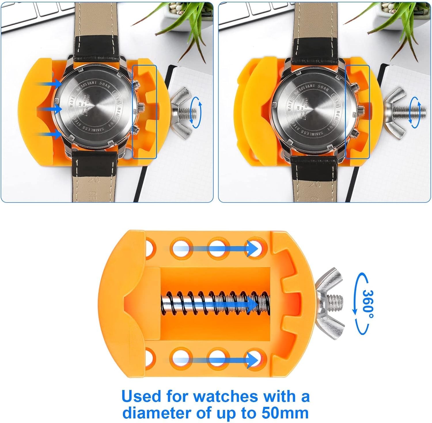 Watch Battery Replacement Tool Kit with Wrench Back Remover for Grooved Cases