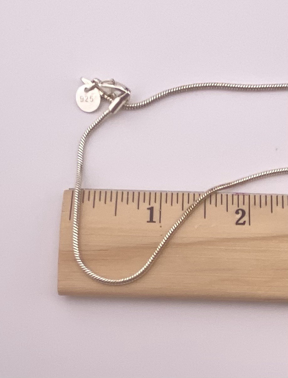 925 Silver Snake Chain Necklace, 16” – 7 Grams.