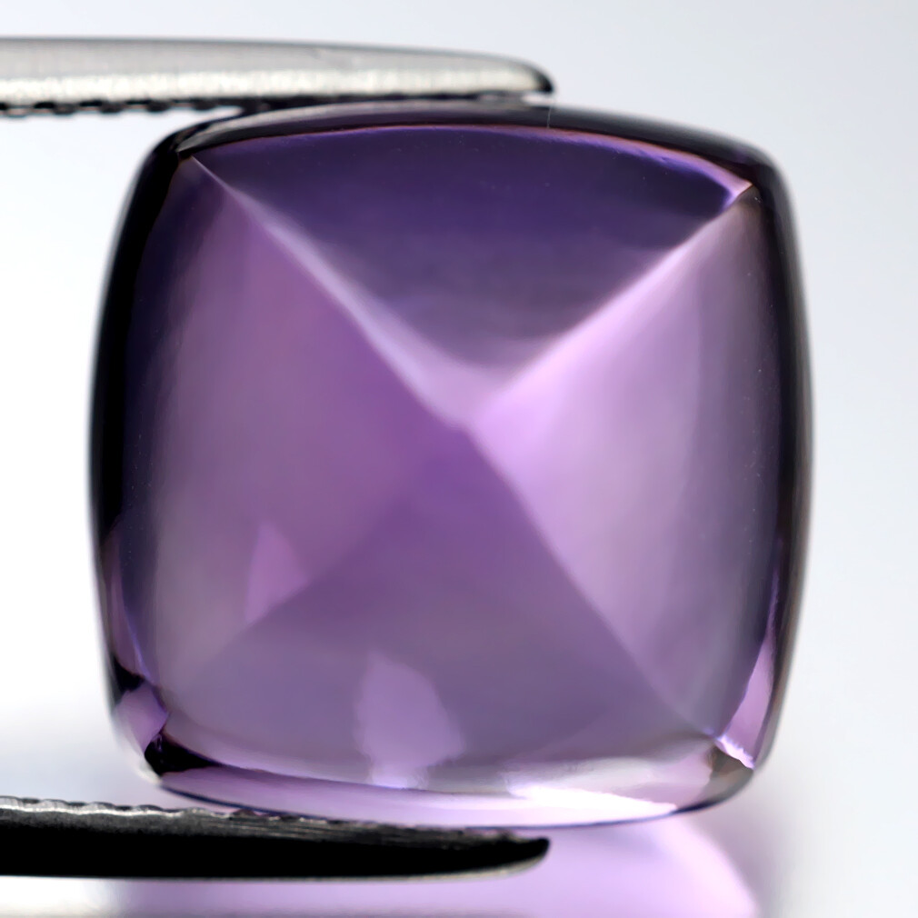17.31 ct Sugarloaf Cut (15 x 15 mm) Unheated / Untreated Purple Amethyst