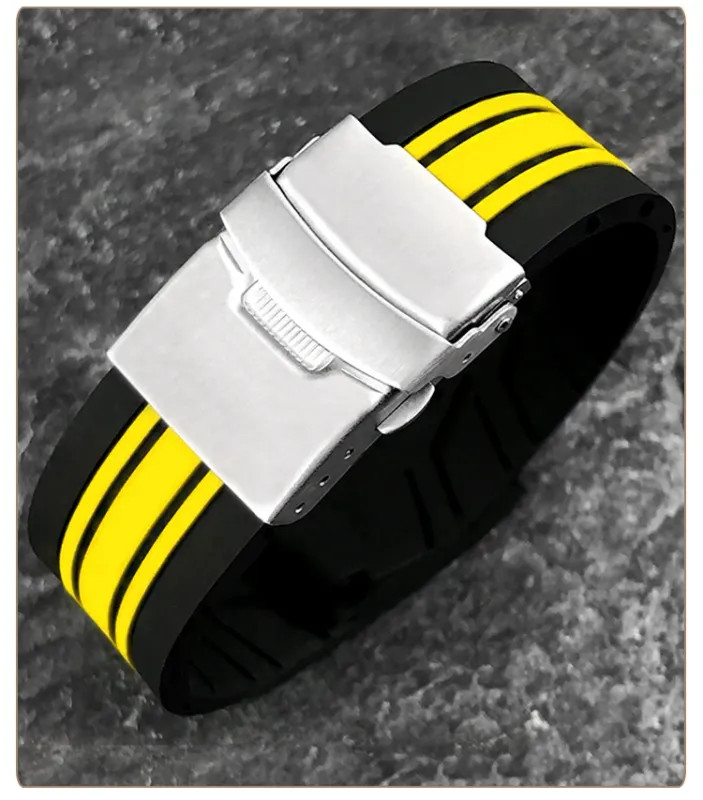 17 21mm Rubber Watchband Strap for Tissot T-RACE T048-417A Bracelet