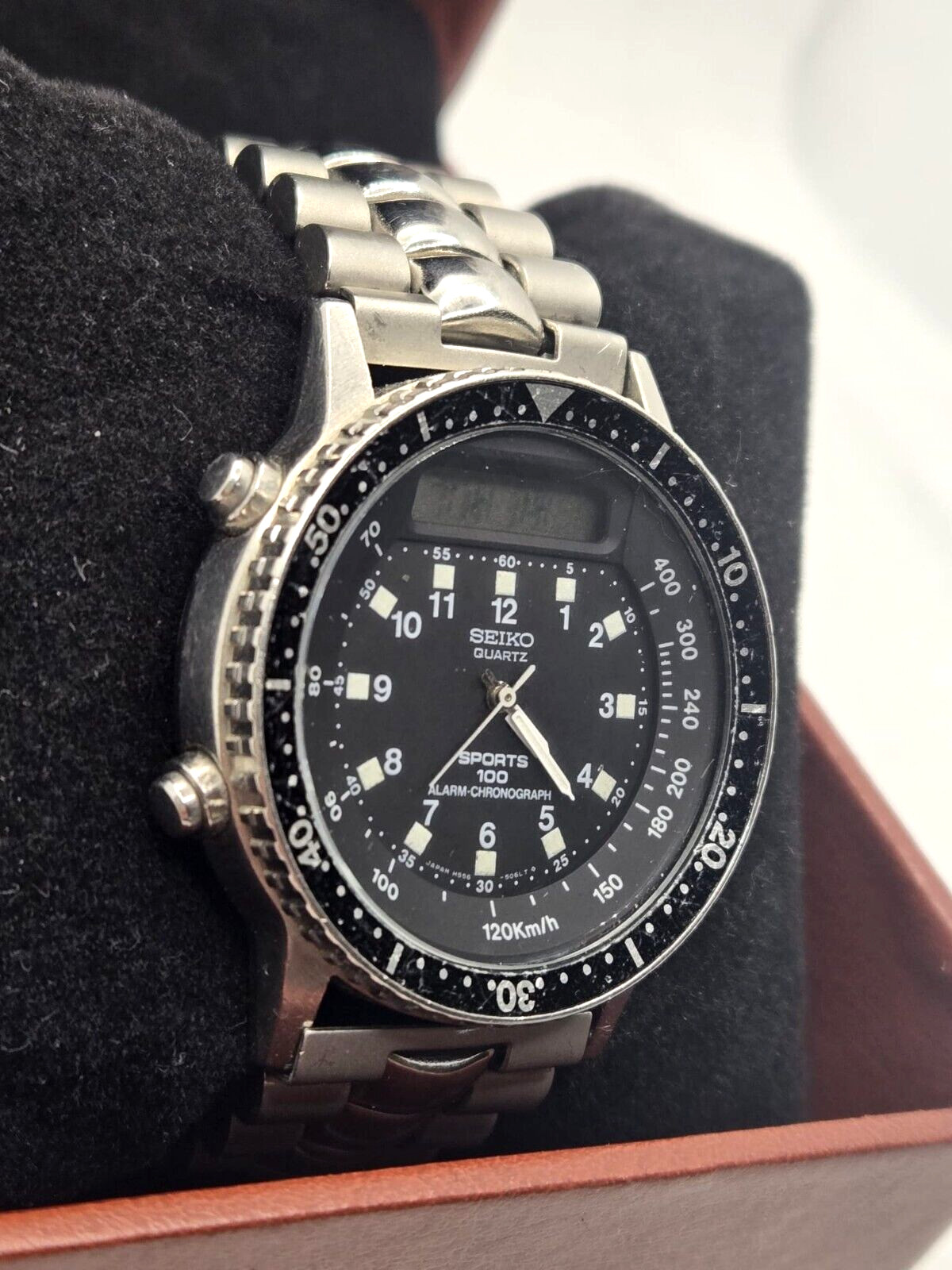 Vintage Seiko Mens Baby Arnie H556-5029 Quartz Stainless Steel Watch – Working