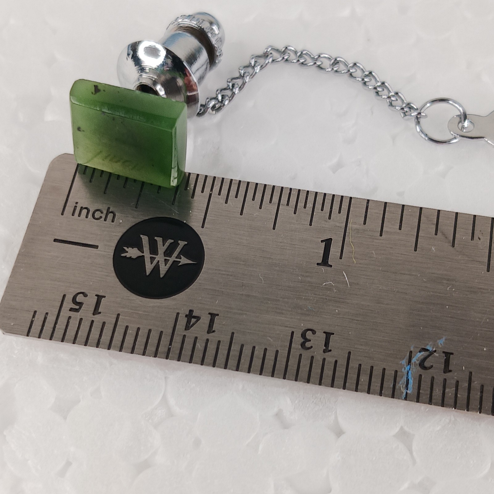 Tie Tack Pin Vintage Natural Polished Jade Classic Elegance Men’s Accessory