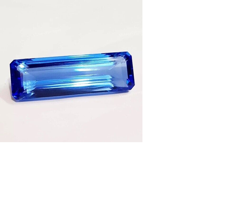 80.85 Ct Blue Topaz Loose Gemstone Baguette Shape Natural GIE Certified