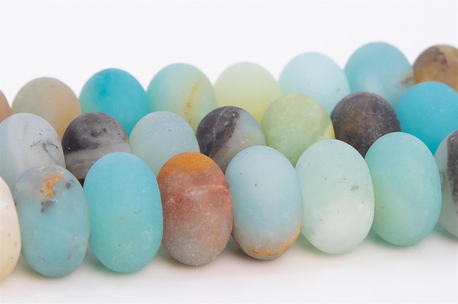 10x6MM Genuine Natural Matte Multicolor Amazonite Beads A Rondelle Beads