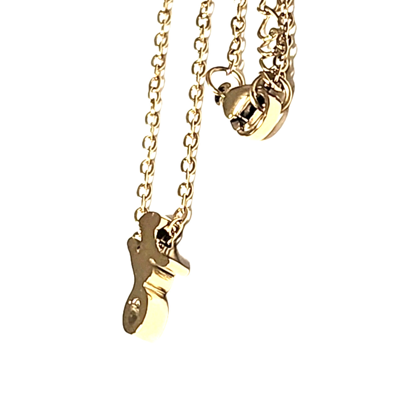 Dainty Cursive Letter J Initial Gold Tone Charm Pendant Necklace 17″ Name Cable