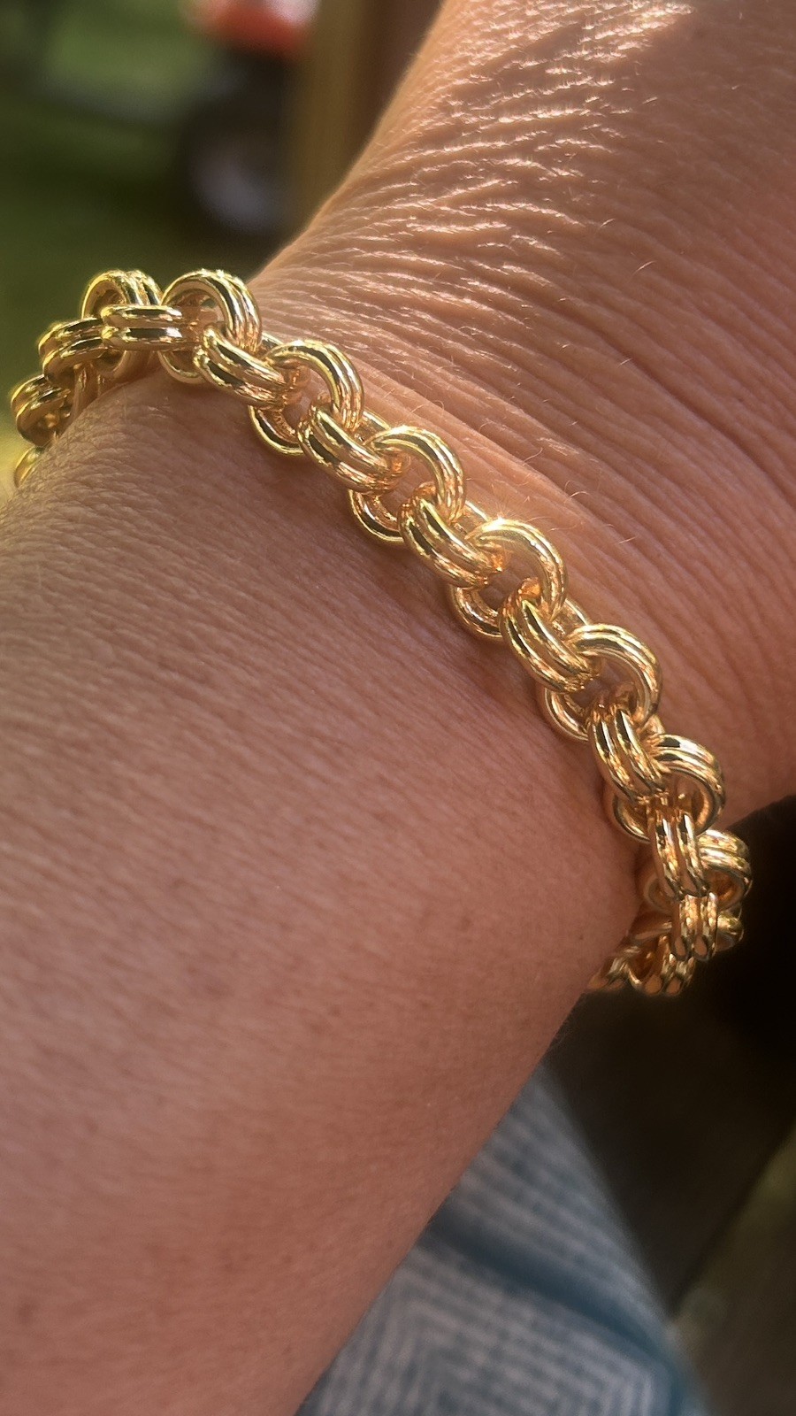 14k Stamped On Clasp Milor Italy Link Bracelet. Magnetic Closure 7.5
