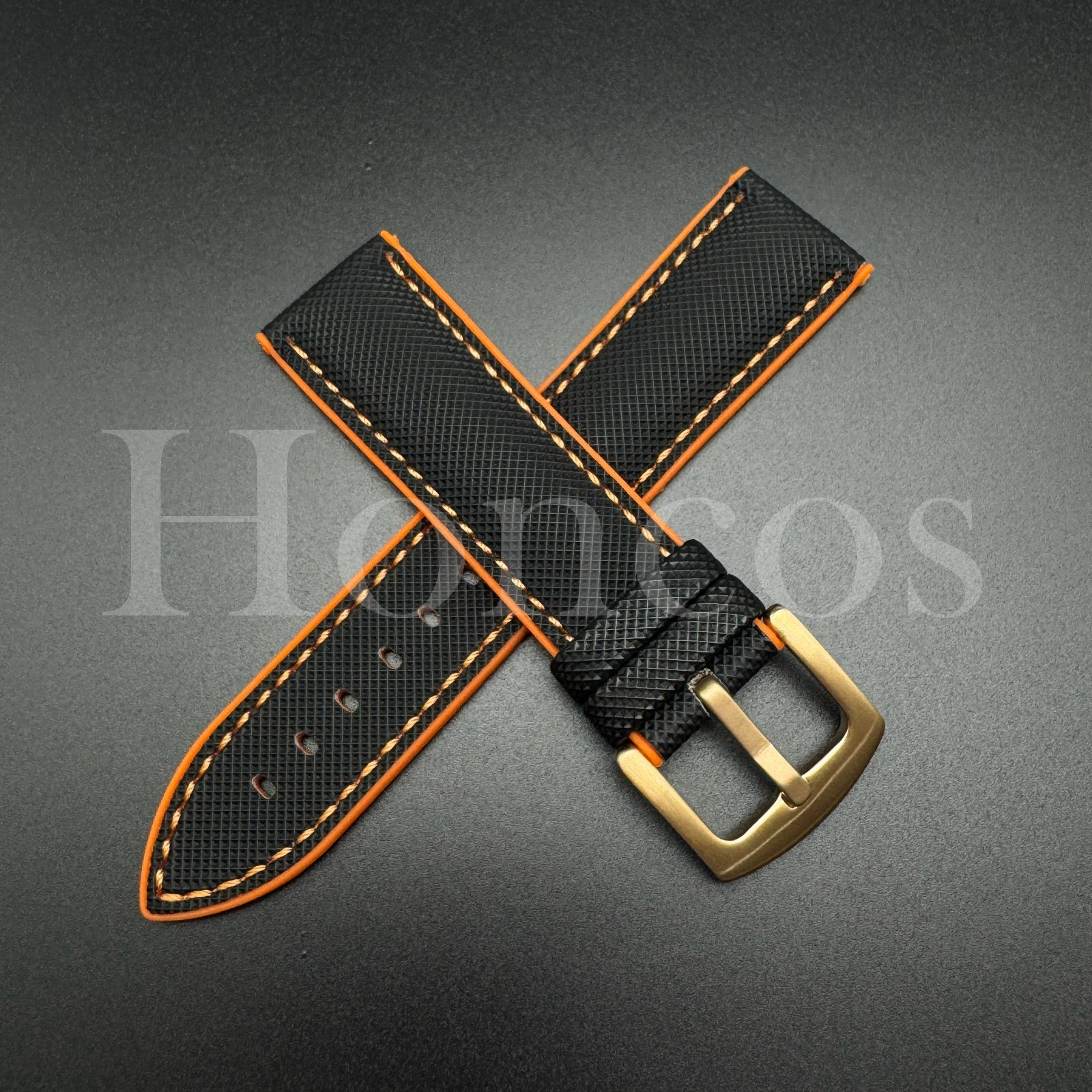 20 22 MM BK/ORG Hybrid Nylon Rubber Strap Watch Band Buckle fits for Tissot USA
