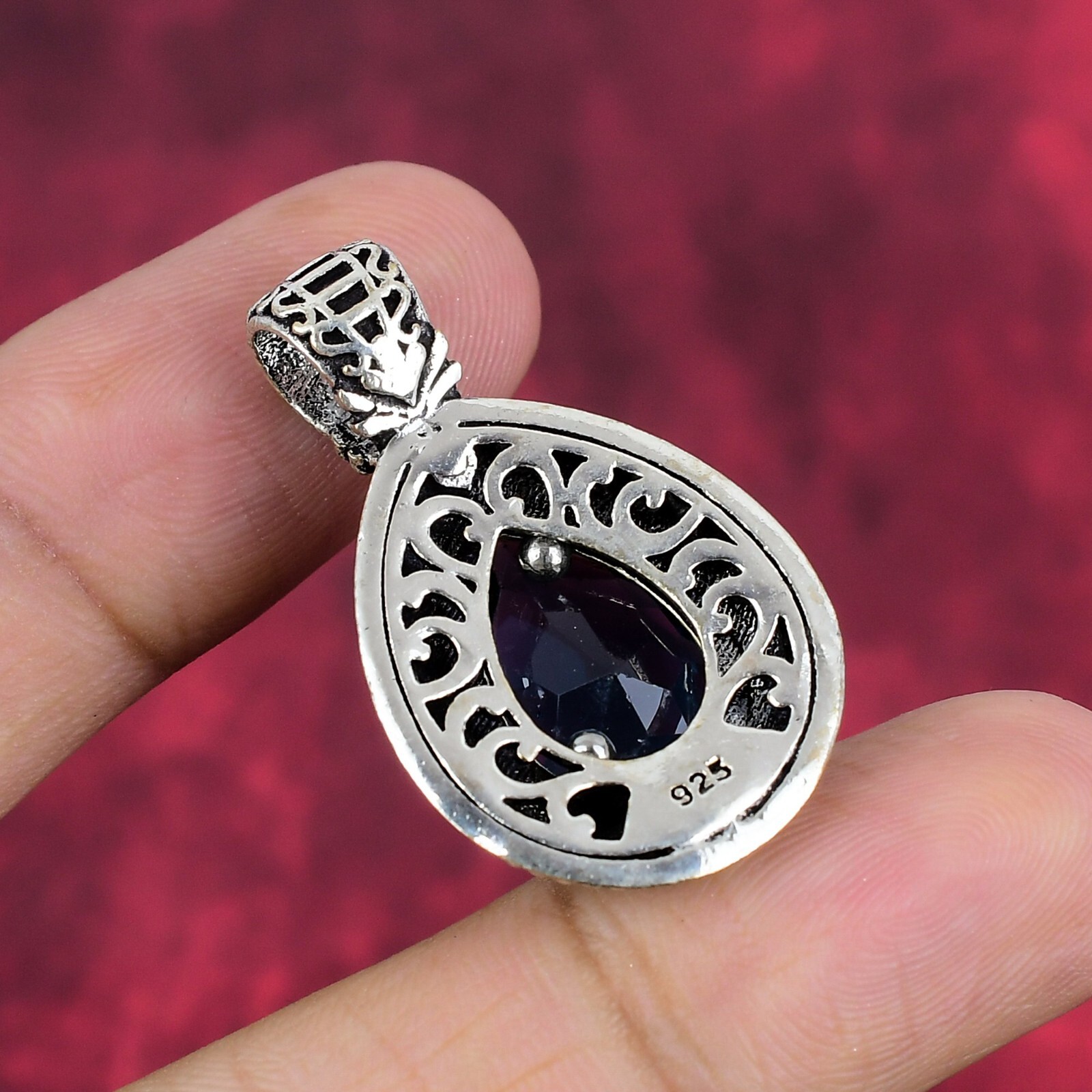 Iolite Gemstone Handmade 925 Sterling Silver Pendant Jewelry Gift For Love
