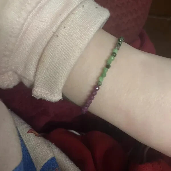 Delicate Ruby Zoisite Bracelet Natural Stone Dainty Bracelet Healing Women Gift