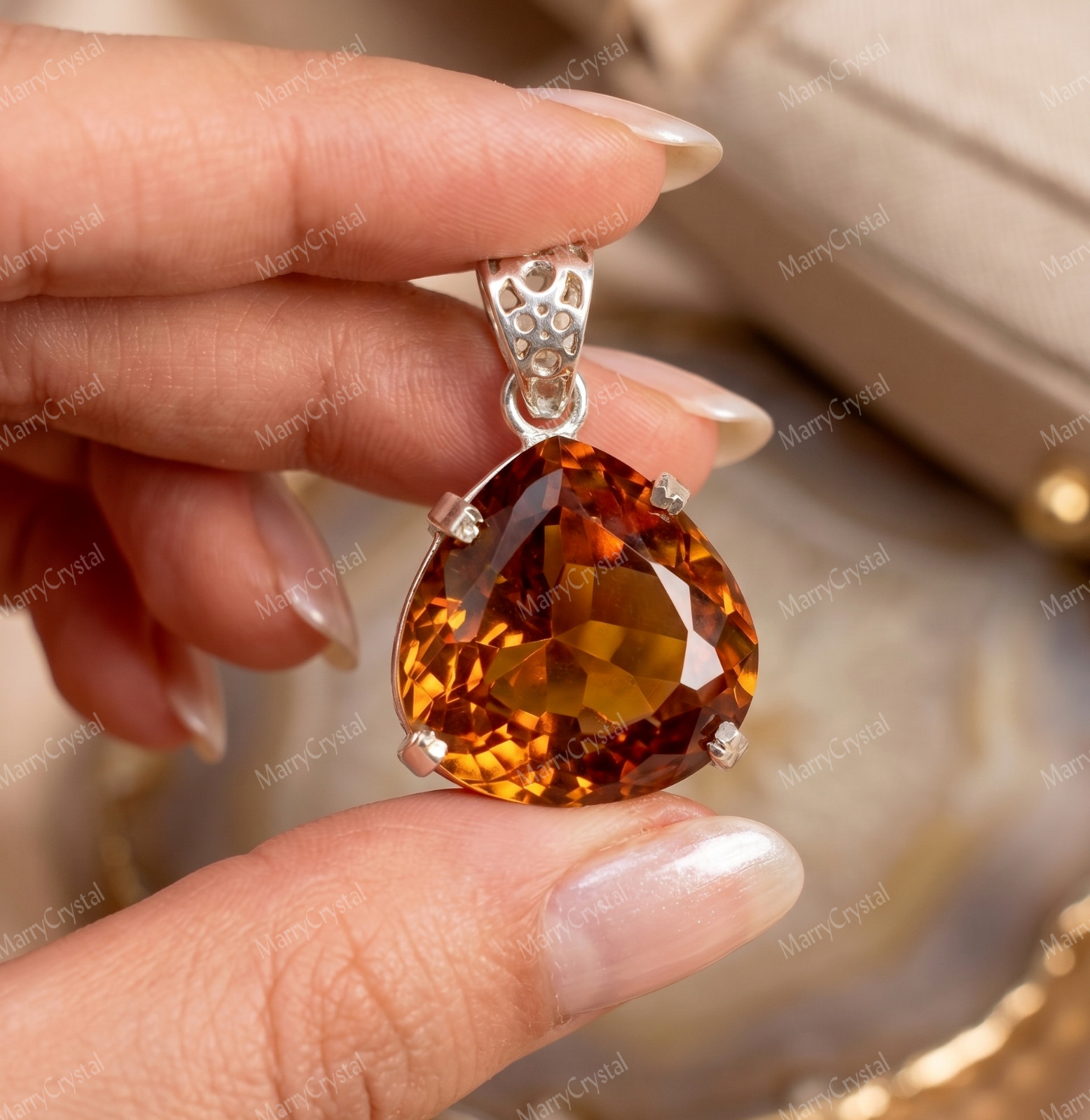 Lightshift Pendant Color Changing Zultanite Glass Heart Cut Loose Gemstone
