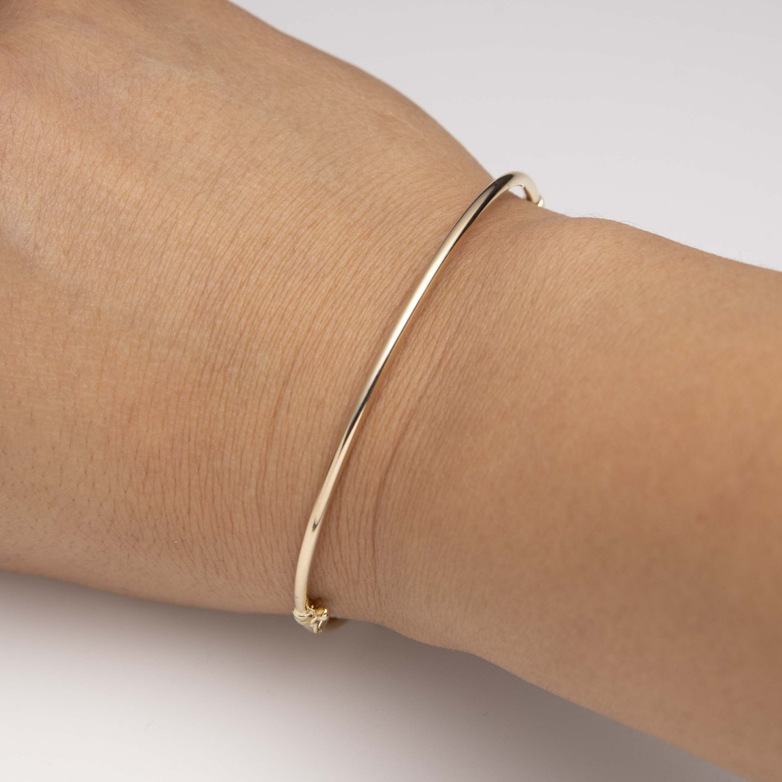 2mm Shiny Tube Bangle Bracelet Real 10K Yellow Gold