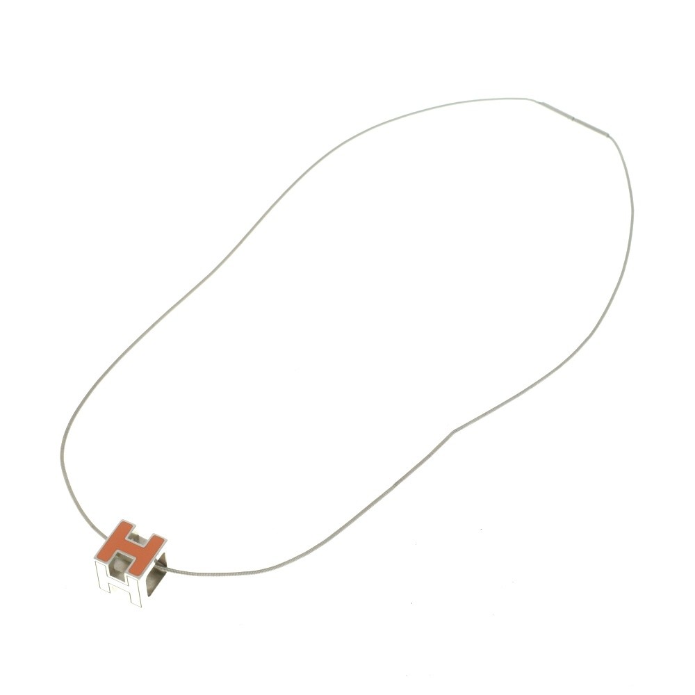 HERMES H cube Necklace Old type Ladies jewelry S#140396
