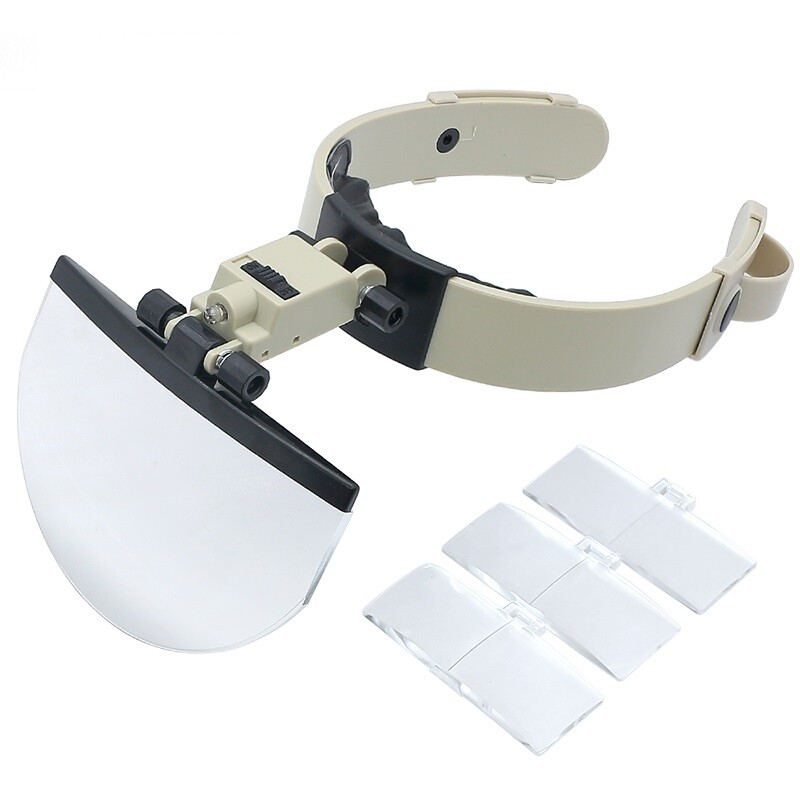 Head Wearing Loupe Glasses LED Illuminated Magnifier Hand free for Jewelry Craft