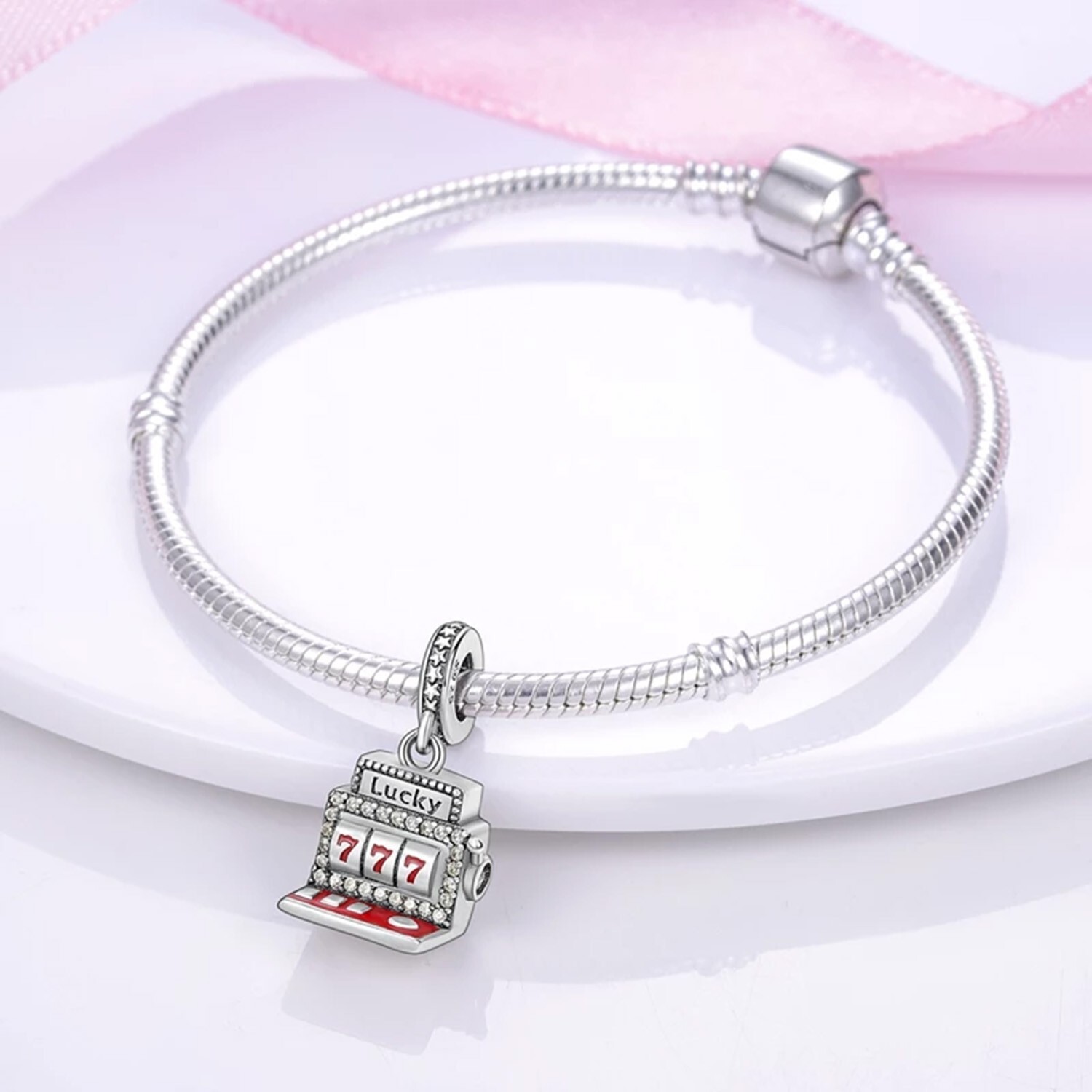 Lucky Shot Machine Dangle Charm, 777 Lucky Machine Charm, Women Gift Charm
