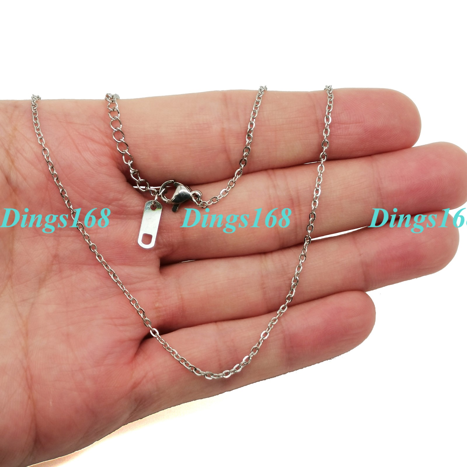 Designer Inspired Genuine 18K White Gold Filled 1.5mm Cable Chain Necklace C076W