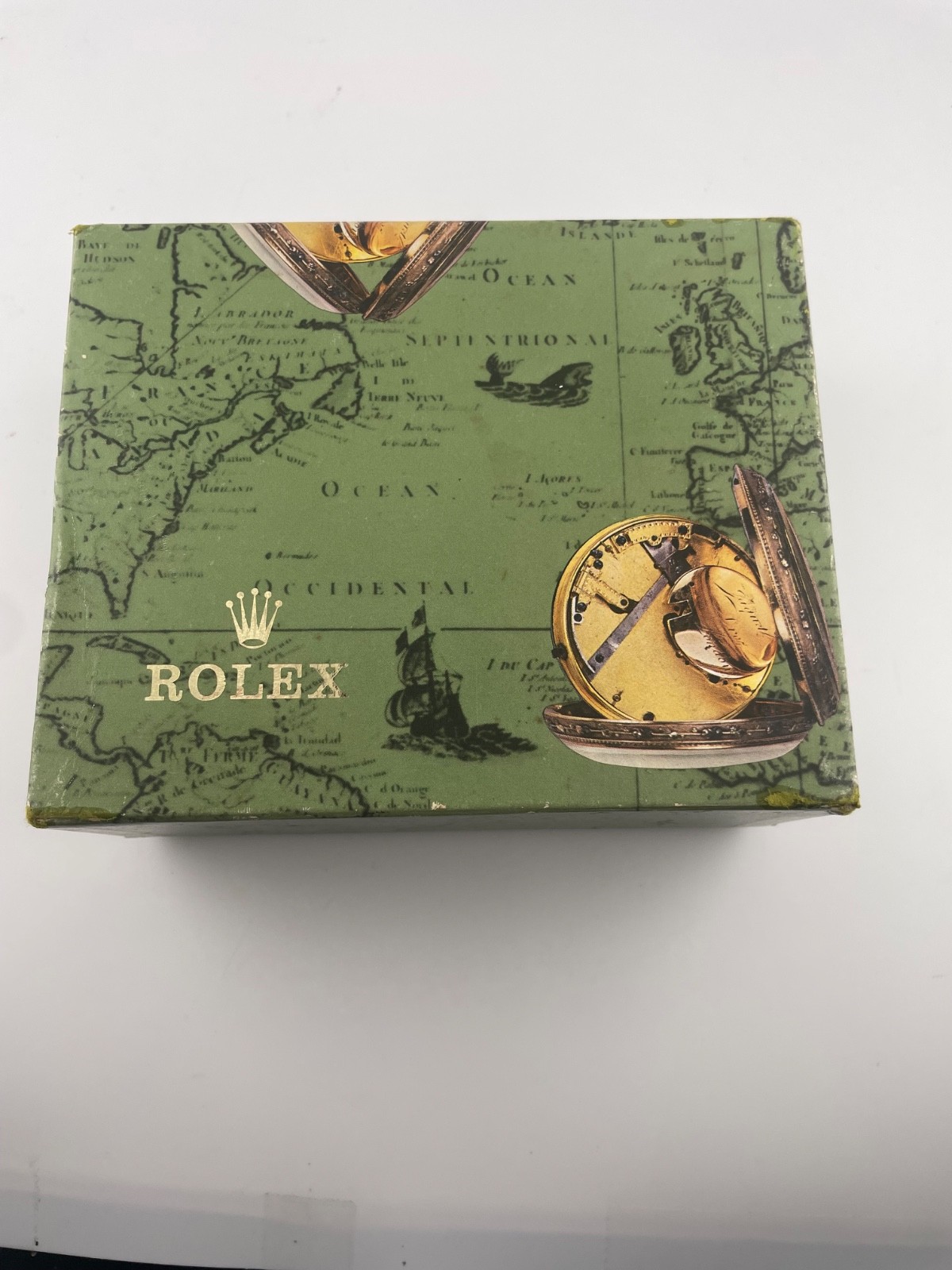 ROLEX DATEJUST WATCH BOX GREEN WORLD MAP OUTER 67180