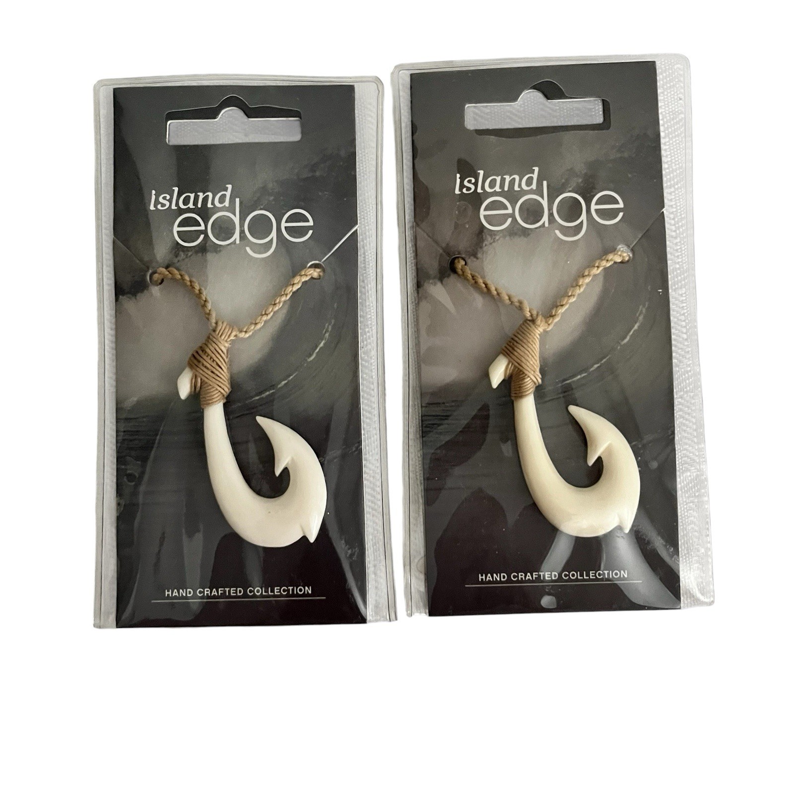 2 Hawaiian 2″ Fish Hook Pendants Adjustable Necklace Chokers Sealed