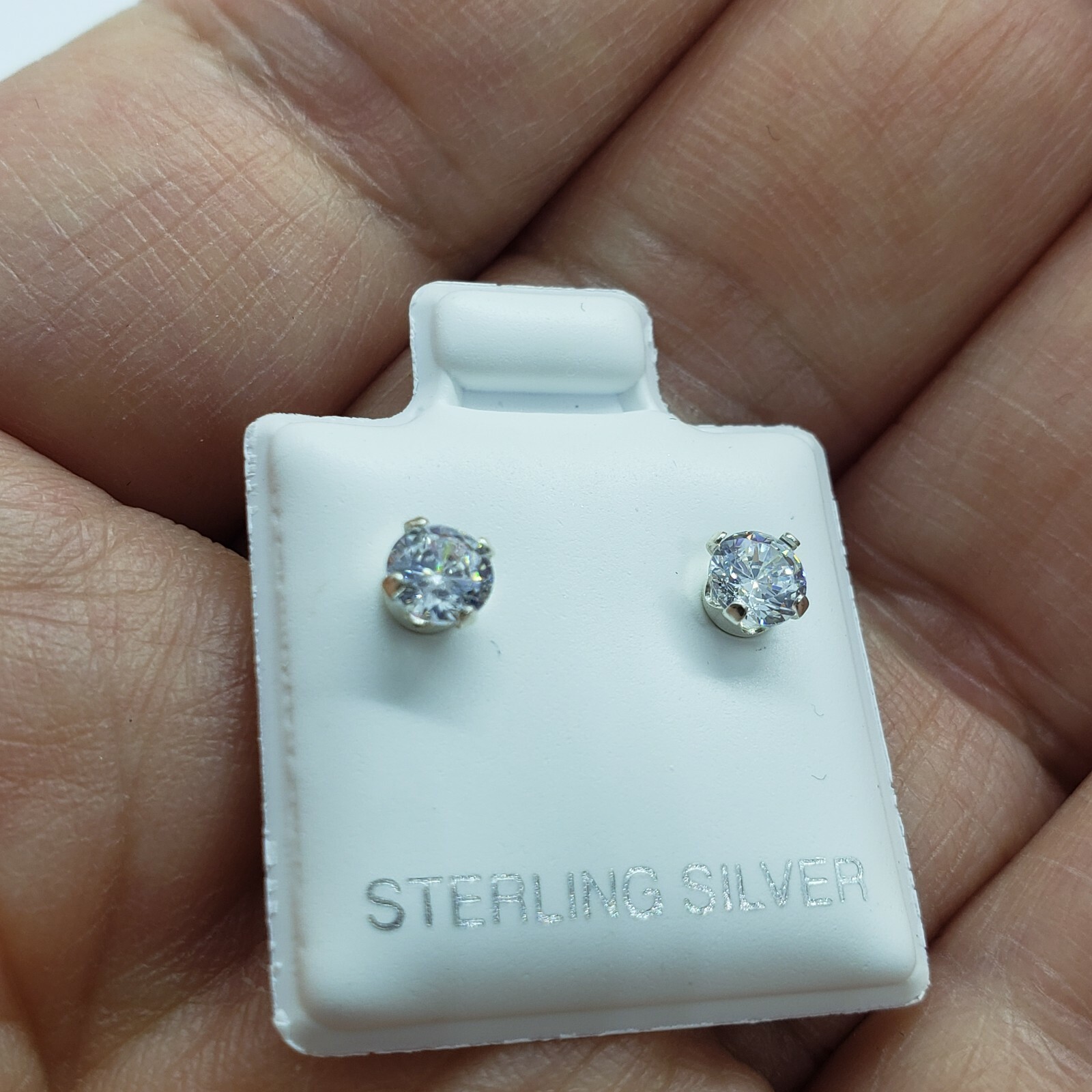 Tiny Sterling Silver Cubic Zirconia Stud Earrings Cartilage Nose Studs 2mm-4mm