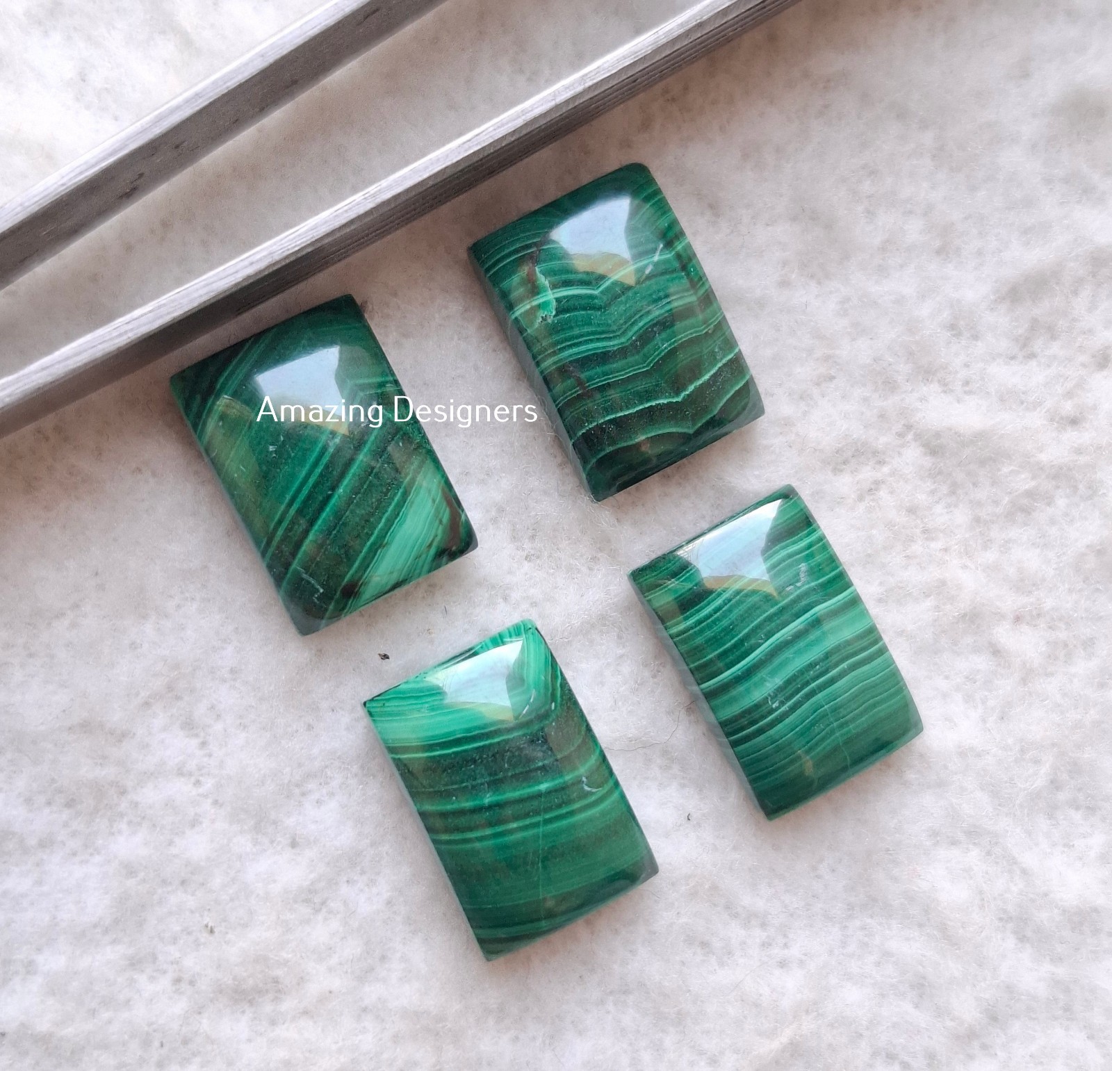 Natural Malachite Rectangle Cabochon 6x8mm to 20x25mm Loose Gemstone