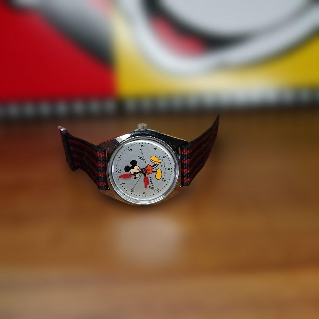 SEIKO Disney Time Mickey Mouse Manual 3.4mm Silver Dial 1970s Wristwatch