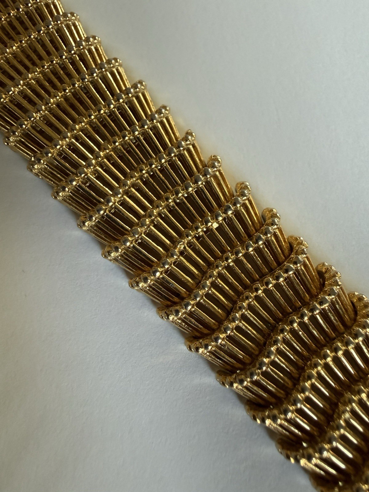 vintage MARCEL BOUCHER Gold Tone Textured Ladies Bracelet Mid Century AS IS