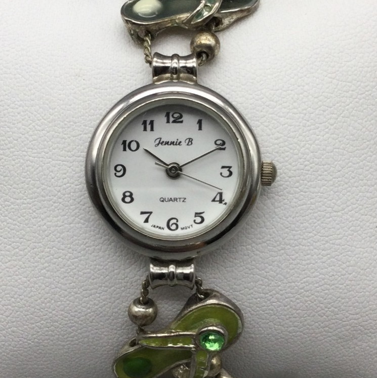 Vtg Jennie B Beach Watch Womens 23mm Slide Charm Bracelet New Battery 7.5″